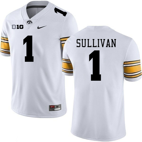 Men #1 Brendan Sullivan Iowa Hawkeyes College Football Jerseys Stitched-White